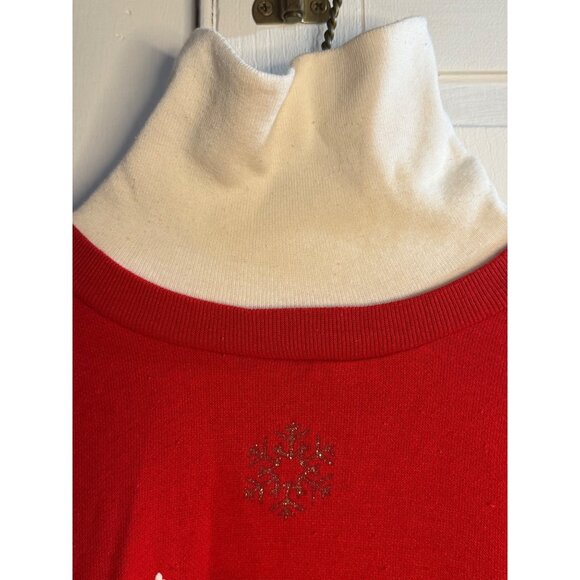 VTG 90s Nutcracker Teddy Bear Christmas Sweatshirt Women’s 20W/40 Red Snowflakes - Picture 4 of 9